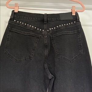 Madewell Black Studded High Rise Jeans